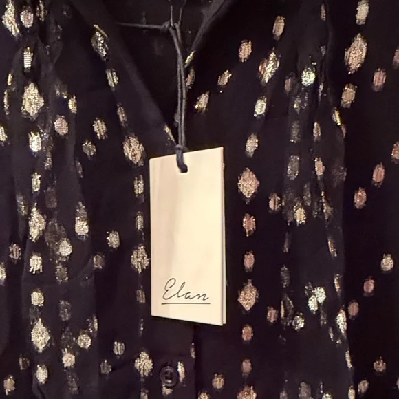 Elan Black Top with Gold Accents - Picture 3 of 7